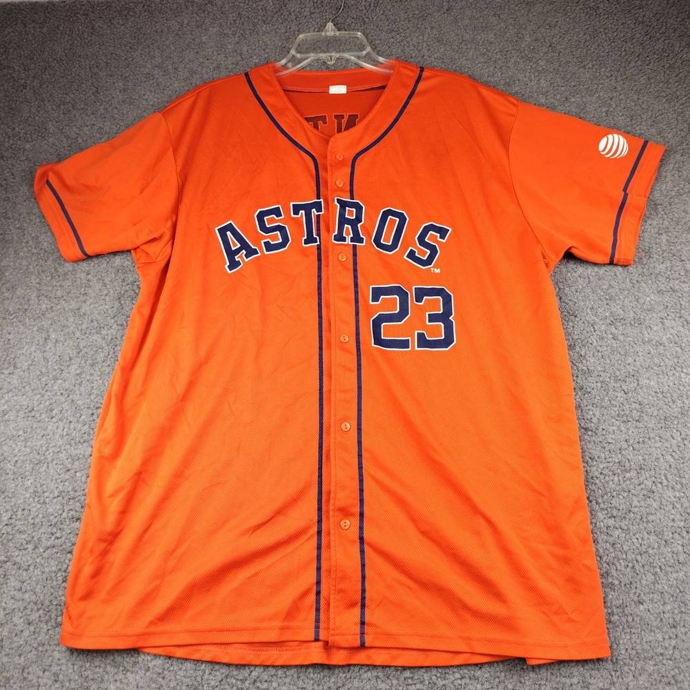 Houston Astros Michael Brantley 23 Baseball Stadium Jersey Orange Adult XL AT&T